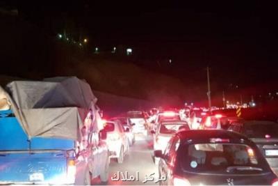 ترافیك سنگین در محور چالوس و آزادراه تهران – كرج