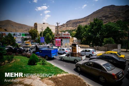 ترافیک سنگین در جاده چالوس