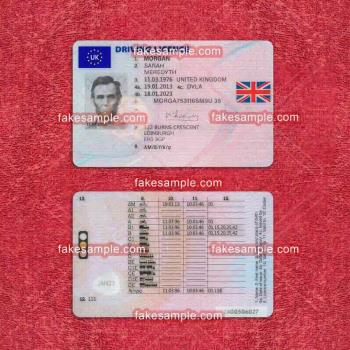 UK Driver Licence Fake Template